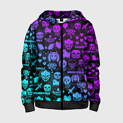 Детская толстовка на молнии UNDERTALE NEON PATTERN УЗОР