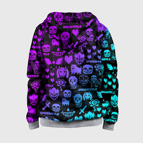 Детская толстовка на молнии UNDERTALE NEON PATTERN УЗОР / 3D-Меланж – фото 2