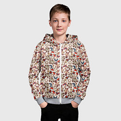 Толстовка на молнии детская Россия паттерн светлый, цвет: 3D-меланж — фото 2