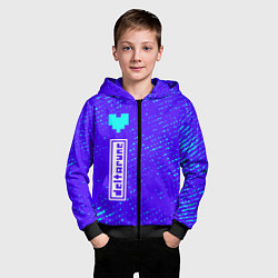 Толстовка на молнии детская ДЕЛЬТАРУН - Потертости По вертикали, цвет: 3D-черный — фото 2