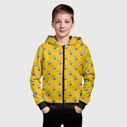 Толстовка на молнии детская Пчелы паттерн, цвет: 3D-черный — фото 2