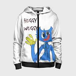 Толстовка на молнии детская Huggy Wuggy - Poppy Playtime Хагги Вагги, цвет: 3D-черный