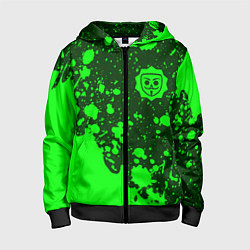 Толстовка на молнии детская БАБЛ КВАС Краски, цвет: 3D-черный