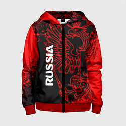 Толстовка на молнии детская Russia Герб страны, цвет: 3D-красный