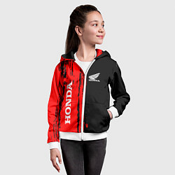 Толстовка на молнии детская Honda марка авто, цвет: 3D-белый — фото 2