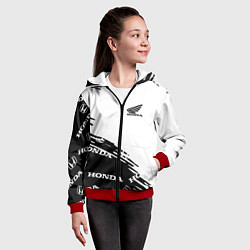 Толстовка на молнии детская Honda sport pattern, цвет: 3D-красный — фото 2