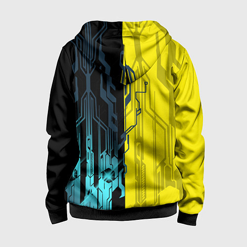 Детская толстовка на молнии CYBERPUNK 2077 Логотип / 3D-Черный – фото 2