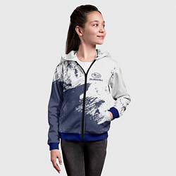 Толстовка на молнии детская Subaru - Текстура, цвет: 3D-синий — фото 2