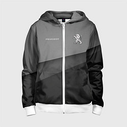 Толстовка на молнии детская Peugeot 308 геометрия, цвет: 3D-белый