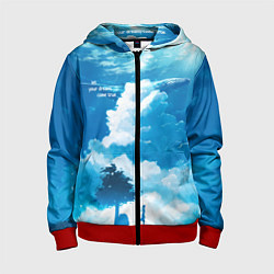 Толстовка на молнии детская Let your dreams come true, цвет: 3D-красный