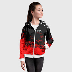 Толстовка на молнии детская Toyota брызги красок, цвет: 3D-белый — фото 2