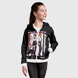 Толстовка на молнии детская Человек бензопила лучшие девочки макима пауэр резе, цвет: 3D-белый — фото 2