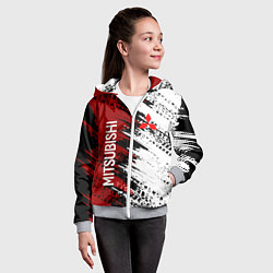 Толстовка на молнии детская Mitsubishi - Следы от колес, цвет: 3D-меланж — фото 2