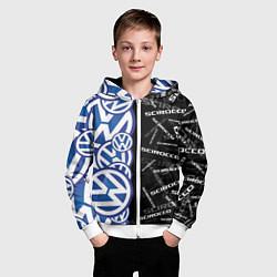 Толстовка на молнии детская Volkswagen Scirocco Half Pattern, цвет: 3D-белый — фото 2
