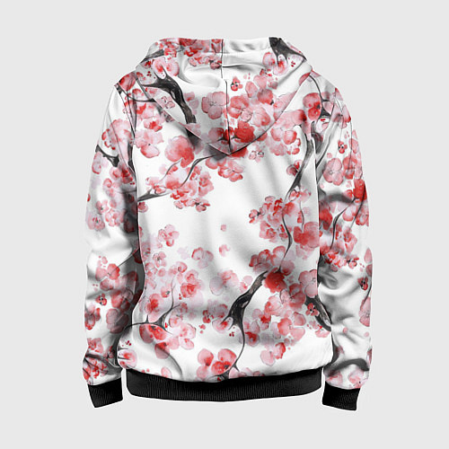 Детская толстовка на молнии Ранняя сакура / 3D-Черный – фото 2