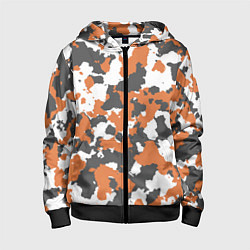 Детская толстовка на молнии Orange Camo