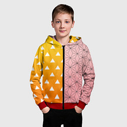 Толстовка на молнии детская ЗЕНИТЦУ НЕЗУКО КЛИНОК РАССЕКАЮЩИЙ ДЕМОНОВ, цвет: 3D-красный — фото 2