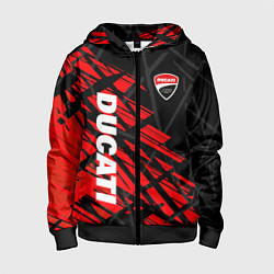 Толстовка на молнии детская DUCATI МОТО СПОРТ, цвет: 3D-черный