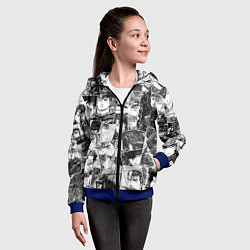 Толстовка на молнии детская Berserk pattern, цвет: 3D-синий — фото 2