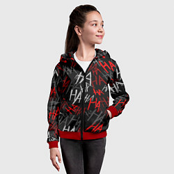 Толстовка на молнии детская HA HA HA, цвет: 3D-красный — фото 2