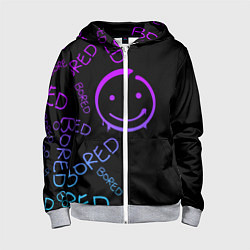 Толстовка на молнии детская Neon Bored Half pattern, цвет: 3D-меланж