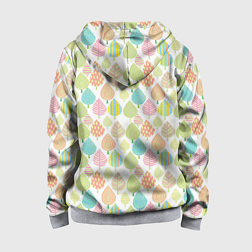 Детская толстовка на молнии Яркие деревья / 3D-Меланж – фото 2