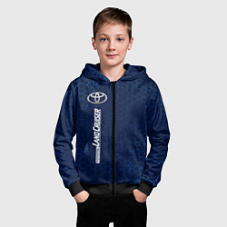 Толстовка на молнии детская TOYOTA LAND CRUISER Соты Вертикально, цвет: 3D-черный — фото 2