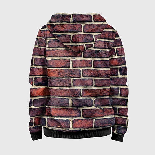 Детская толстовка на молнии Brick Wall / 3D-Черный – фото 2