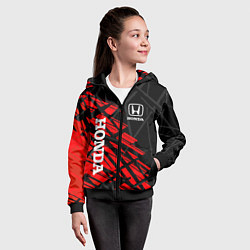 Толстовка на молнии детская HONDA ХОНДА СОВРЕМЕННЫЙ, цвет: 3D-черный — фото 2
