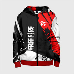 Толстовка на молнии детская FREE FIRE ФРИ ФАЕР, цвет: 3D-красный