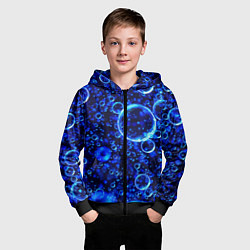 Толстовка на молнии детская Пузыри воздуха в воде Pattern, цвет: 3D-черный — фото 2