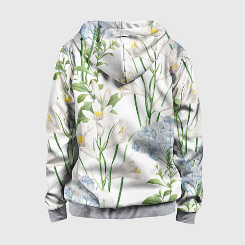 Детская толстовка на молнии Цветы Утонченные и Яркие / 3D-Меланж – фото 2