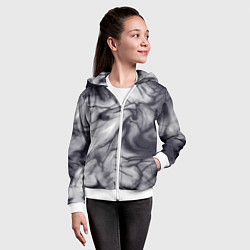 Толстовка на молнии детская Бело-черный тай-дай, цвет: 3D-белый — фото 2