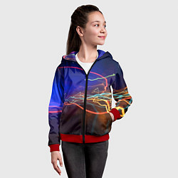 Толстовка на молнии детская Neon vanguard pattern Lightning Fashion 2023, цвет: 3D-красный — фото 2