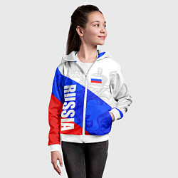 Толстовка на молнии детская RUSSIA - SPORTWEAR - ТРИКОЛОР, цвет: 3D-белый — фото 2