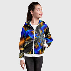 Толстовка на молнии детская Neon vanguard pattern Fashion 2023, цвет: 3D-белый — фото 2