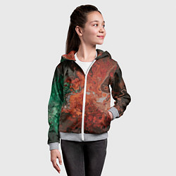 Толстовка на молнии детская Размытые краски цветная абстракция, цвет: 3D-меланж — фото 2