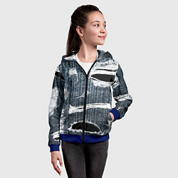 Толстовка на молнии детская Джинсовое рваньё Fashion trend, цвет: 3D-синий — фото 2