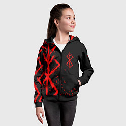 Толстовка на молнии детская КЛЕЙМО ЖЕРТВЫ BERSERK БЕРСЕРК, цвет: 3D-черный — фото 2