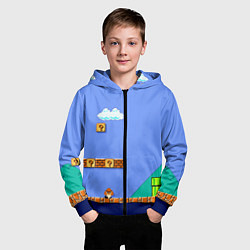 Толстовка на молнии детская Марио дизайн, цвет: 3D-синий — фото 2