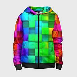 Детская толстовка на молнии РАЗНОЦВЕТНЫЕ КУБИКИ MULTICOLORED CUBES