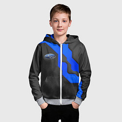 Толстовка на молнии детская SUBARU - СУБАРУ ТЕХНОЛОГИЧЕСКАЯ БРОНЯ, цвет: 3D-меланж — фото 2