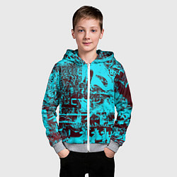 Толстовка на молнии детская БИРЮЗОВАЯ ПАЛИТРА ЦВЕТА, цвет: 3D-меланж — фото 2