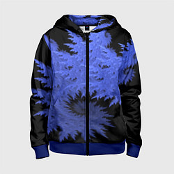 Толстовка на молнии детская Абстрактный морозный узор Abstract frost pattern, цвет: 3D-синий