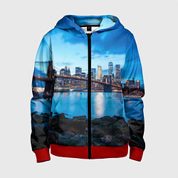 Детская толстовка на молнии Закат в мегаполисе