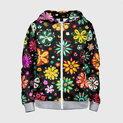 Детская толстовка на молнии MULTICOLORED FLOWERS