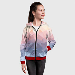 Толстовка на молнии детская Полигональная свежесть 2022, цвет: 3D-красный — фото 2