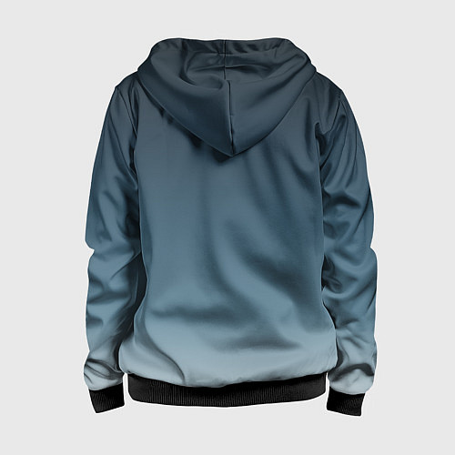 Детская толстовка на молнии GRADIENT shades of blue / 3D-Черный – фото 2