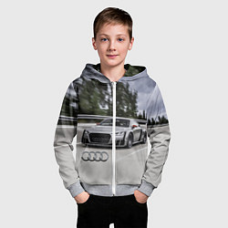 Толстовка на молнии детская Ауди на скоростном шоссе Audi on the expressway, цвет: 3D-меланж — фото 2