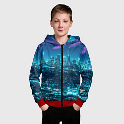 Толстовка на молнии детская Вечер в Лос-Анжелесе, цвет: 3D-красный — фото 2